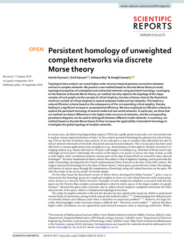 Persistent Homology of Unweighted Complex Networks Via Discrete