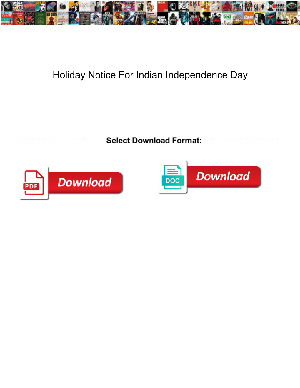 Holiday Notice for Indian Independence Day
