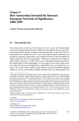 Chapter 9 How Amsterdam Invented the Internet: European Networks of Signiﬁ Cance, 1980Ð1995
