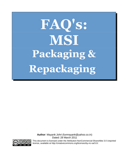 MSI Packaging & Repackaging