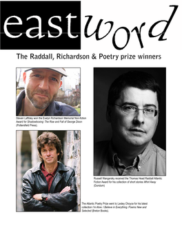 The Raddall, Richardson & Poetry Prize Winners