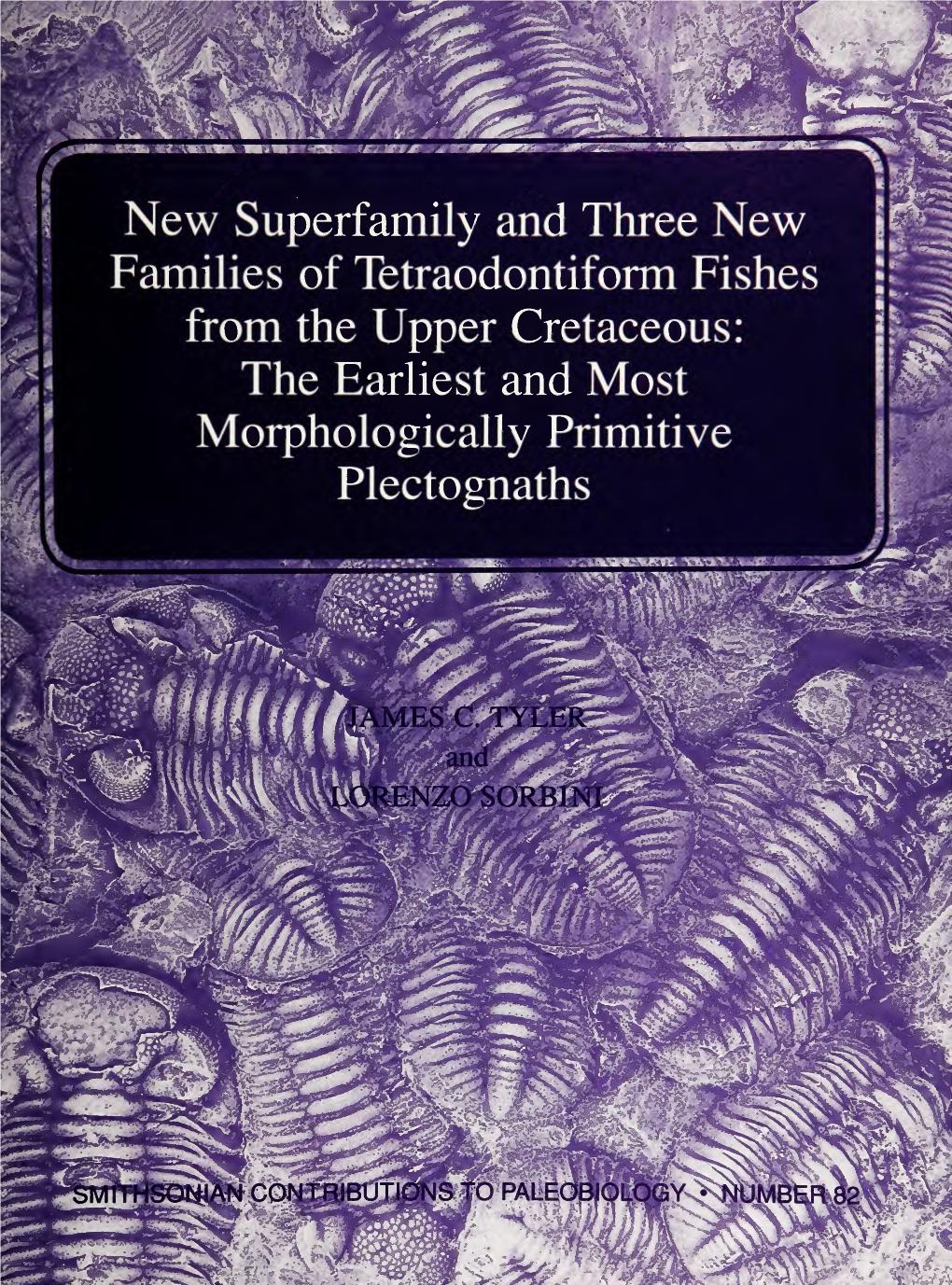 New Superfamily and Three New Families of Tetraodontiform Fishes from the Upper Cretaceous: the Earliest and Most Morphologically Primitive Plectognaths T?*'M-£$;