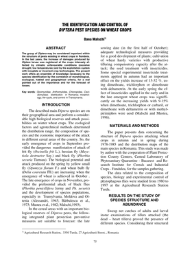 The Identification and Control of Diptera Pest Species on Wheat Crops 77