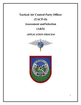 Tactical Air Control Party Officer (TACP-O) Assessment and Selection