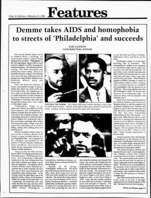 Demme Takes AIDS and Homophobia to Streets of 'Philadelphia' and Succeeds