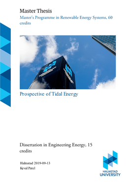 Master Thesis Master's Programme in Renewable Energy Systems, 60 Credits