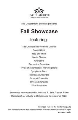 Fall Showcase Featuring