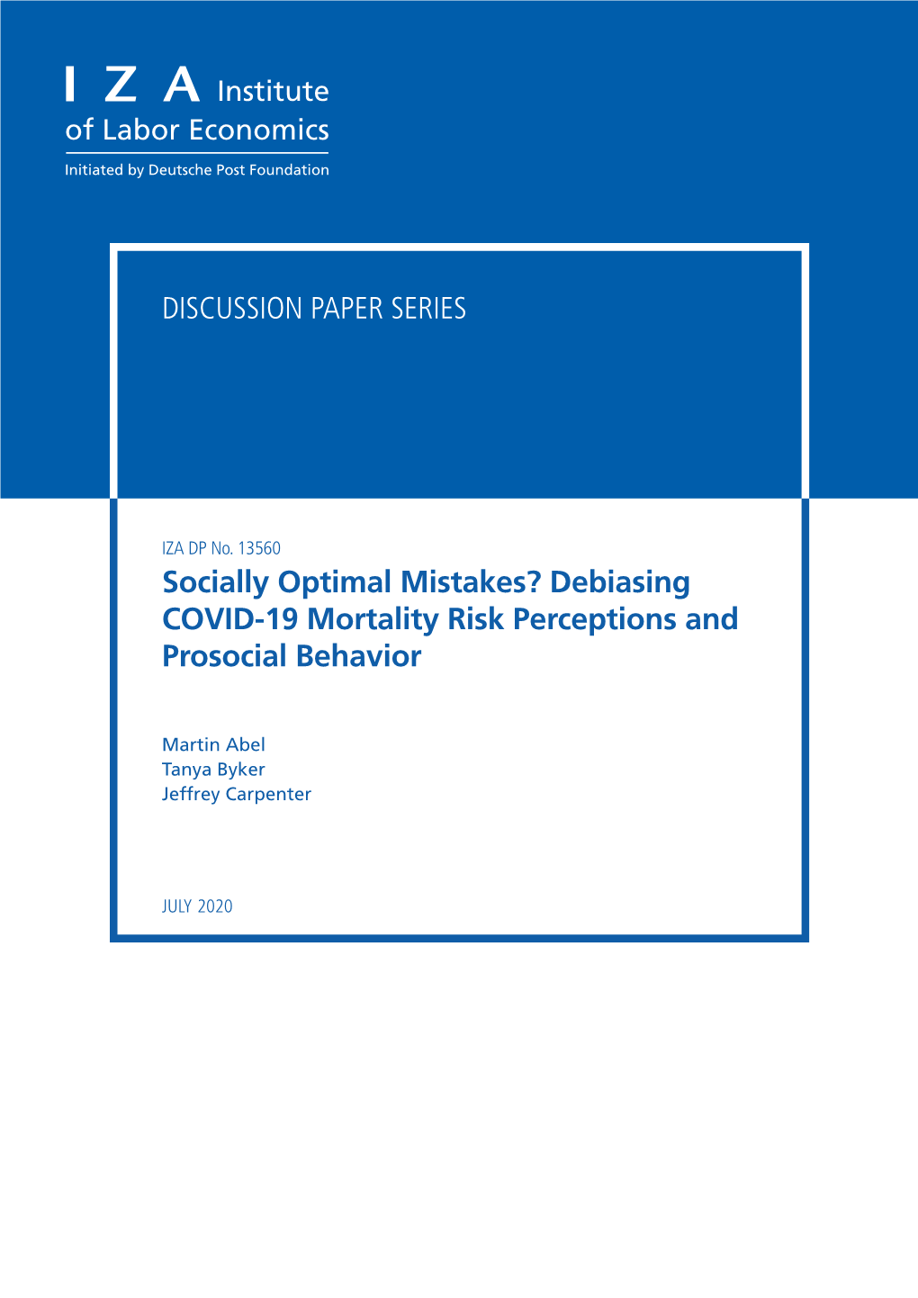 Debiasing COVID-19 Mortality Risk Perceptions and Prosocial Behavior