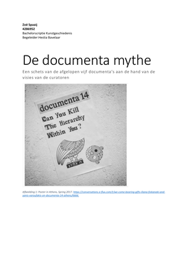 De Documenta Mythe Een Schets Van De Afgelopen Vijf Documenta’S Aan De Hand Van De Visies Van De Curatoren