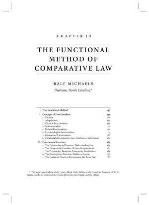 The Functional Method of Comparative Law