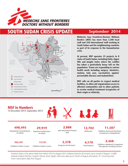 SOUTH SUDAN CRISIS UPDATE September 2014
