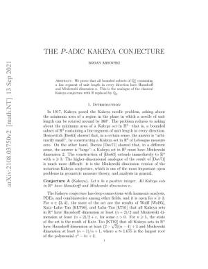 The P-Adic Kakeya Conjecture