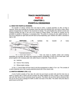 Track Maintenance Part-Ii Chapter 1 Points & Crossings