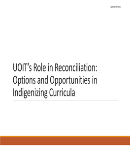 UOIT's Role in Reconciliation