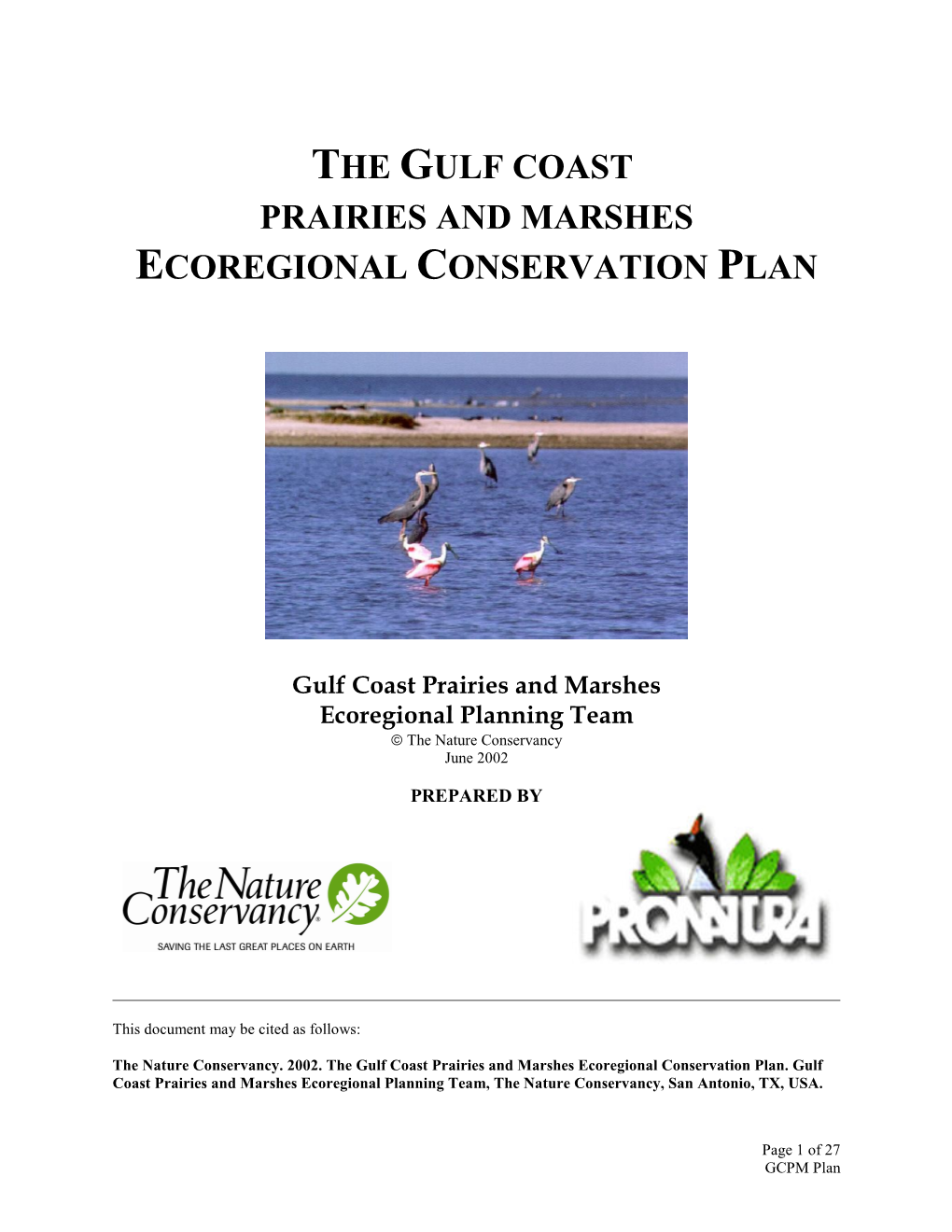 GCPM Ecoregional Plan