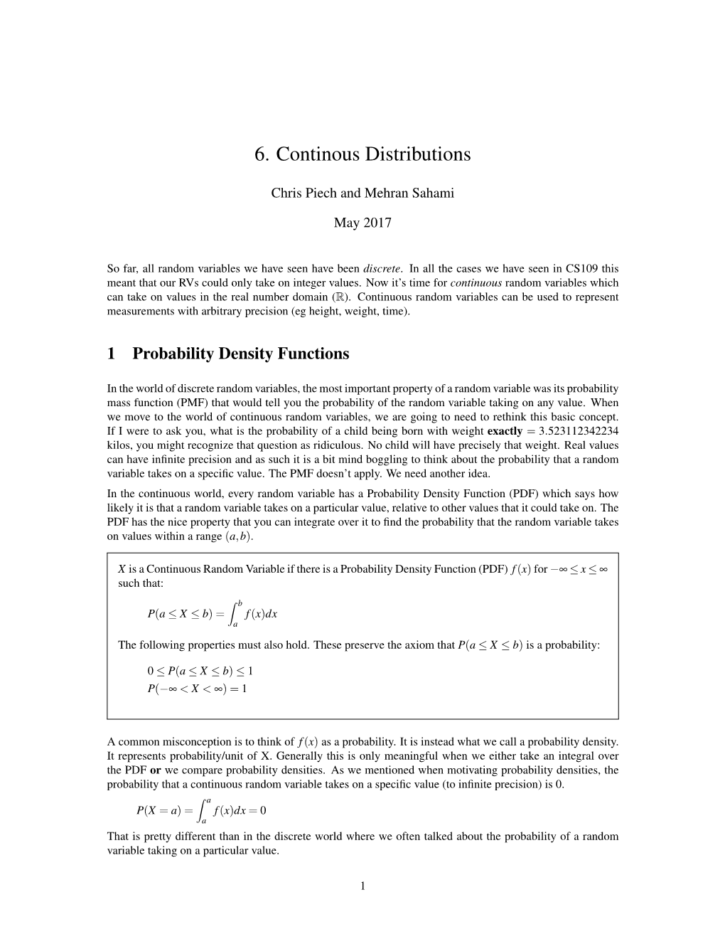 6. Continous Distributions