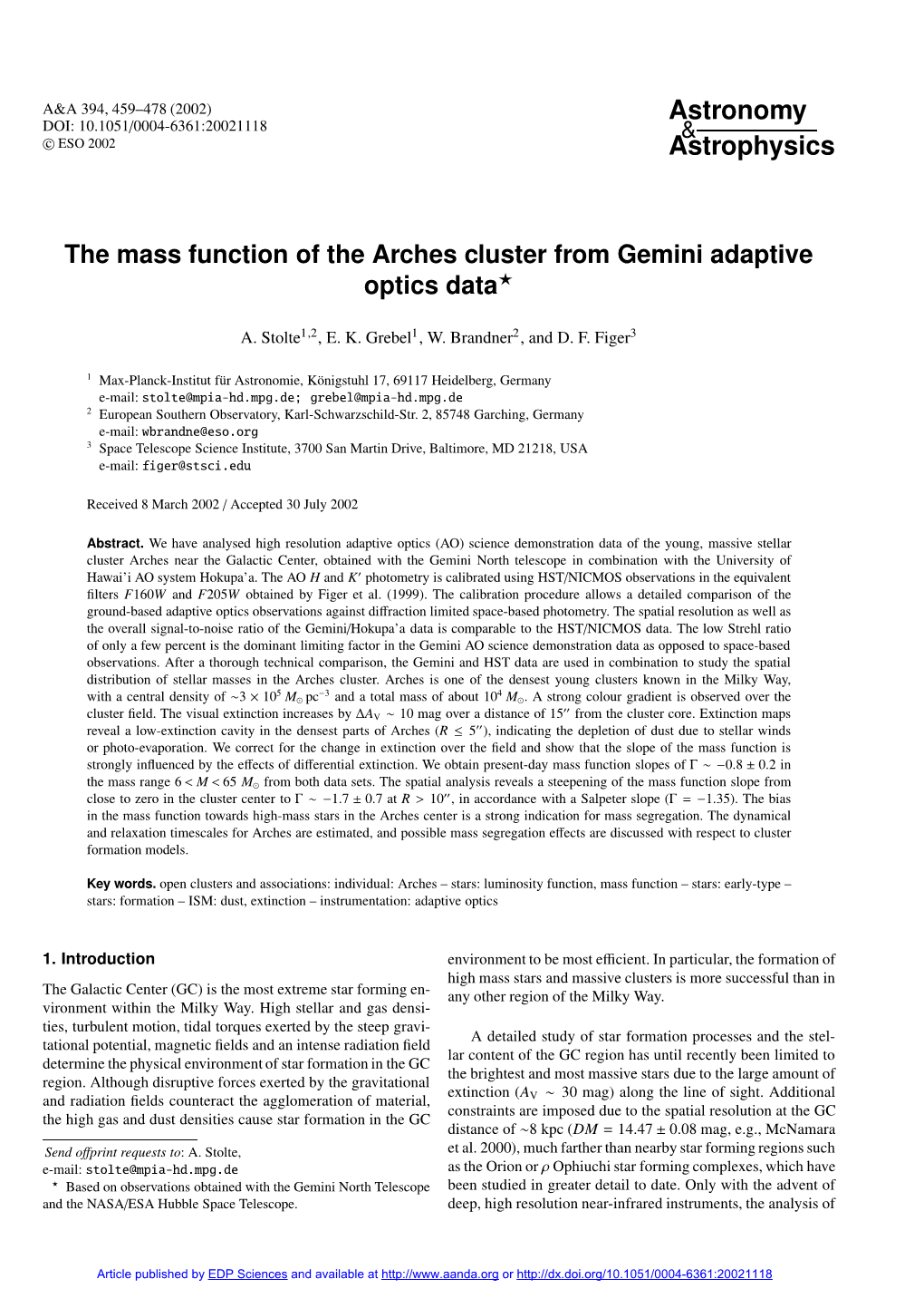 The Mass Function of the Arches Cluster from Gemini Adaptive Optics Data?