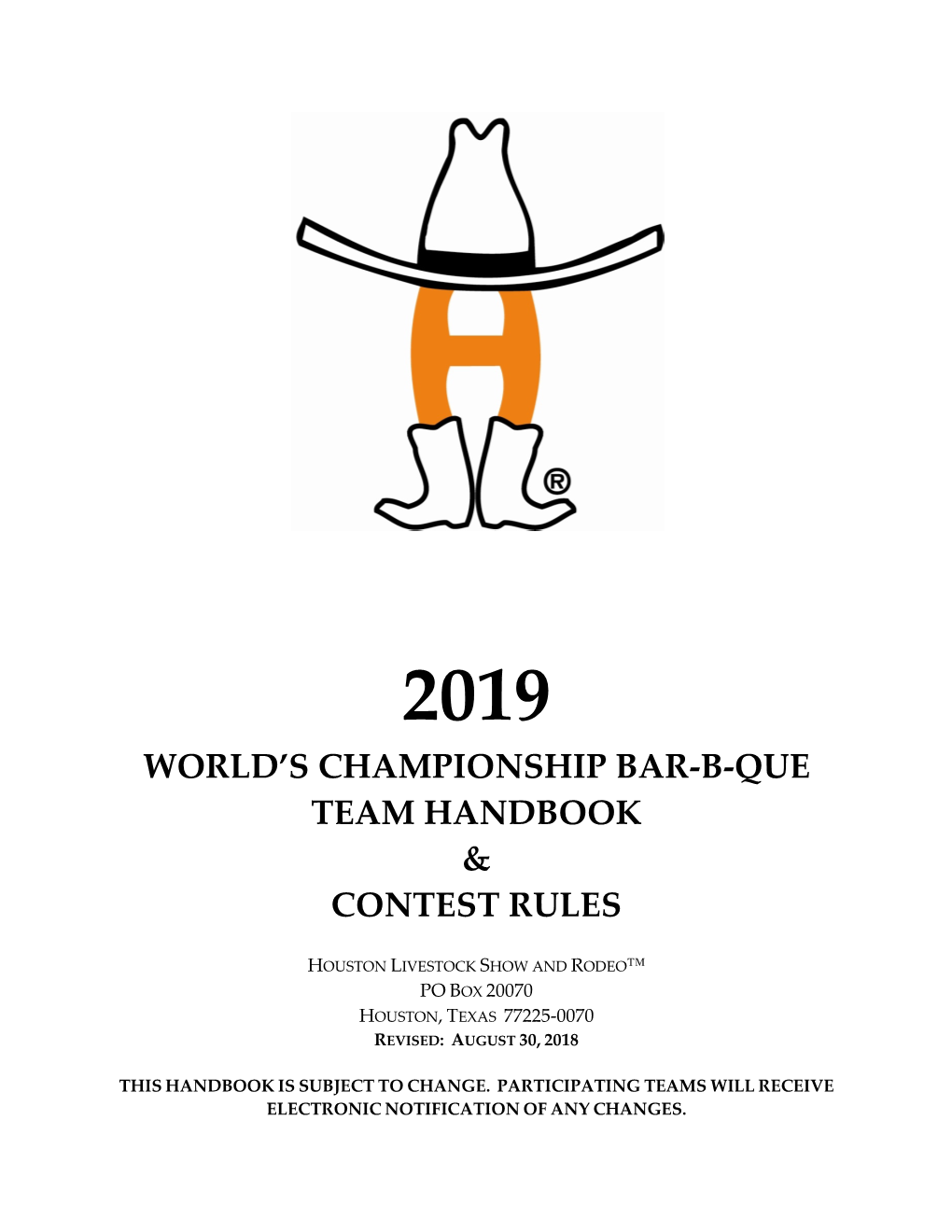 World's Championship Bar-B-Que Team Handbook