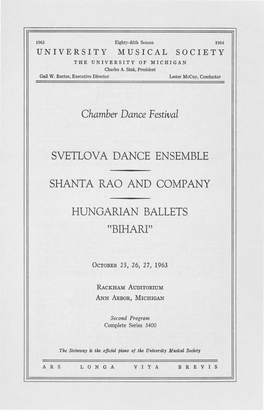 Svetlov a Dance Ensemble Shanta Rao and Company Hungarian Ballets ((Bihari"