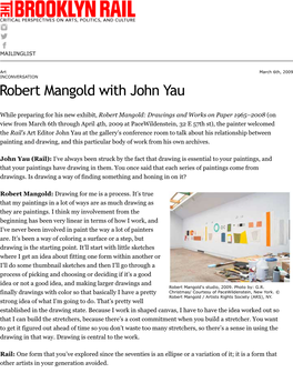 Robert Mangold with John Yau