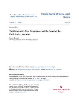 The Corporation, New Governance, and the Power of the Publicization Narrative