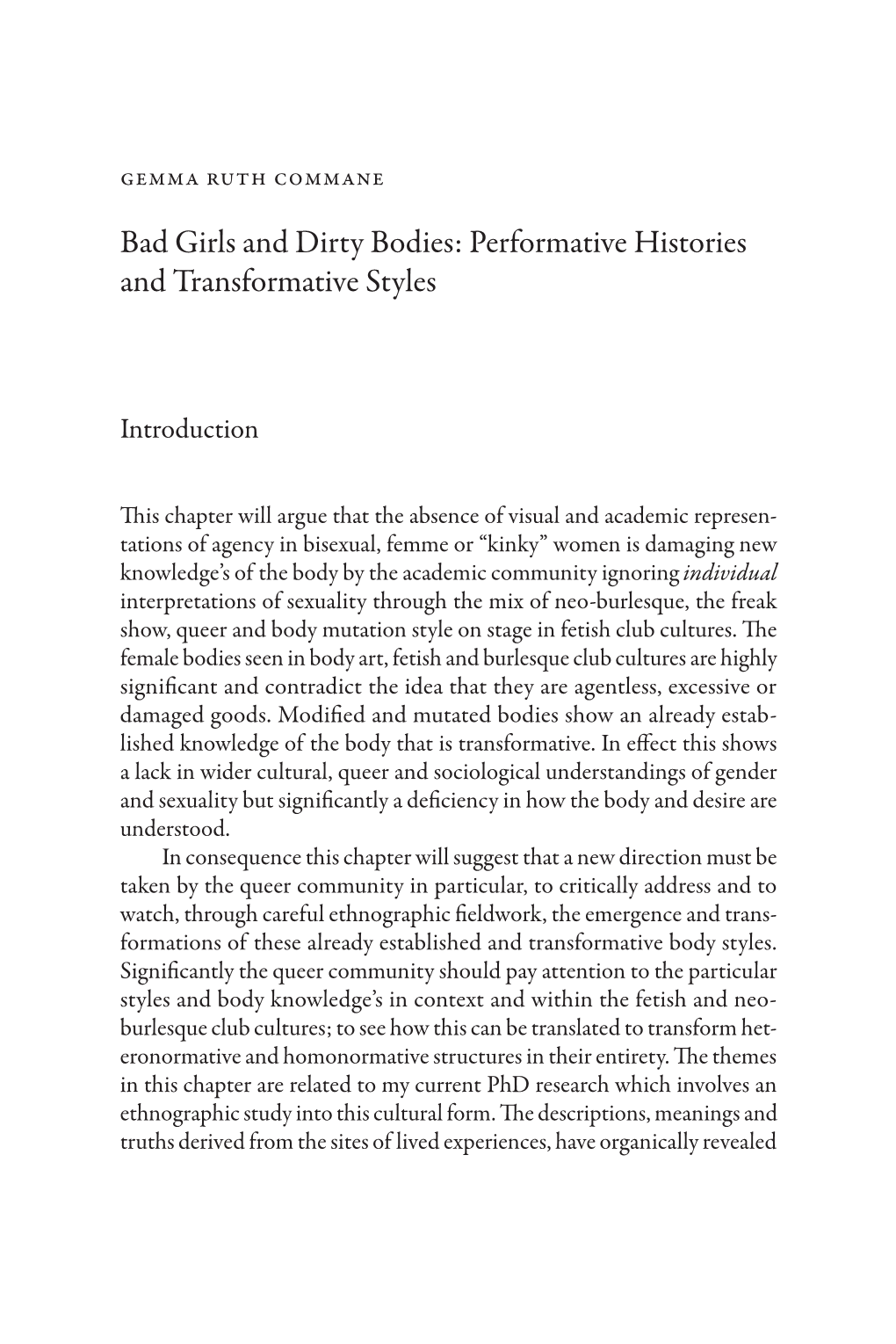 Performative Histories and Transformative Styles