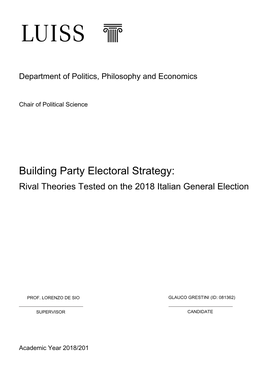 Building Party Electoral Strategy: Rival Theories Tested on the 2018 Italian General Election