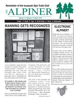 MANNING GETS RECOGNIZED ELECTRONIC ALPINER? Media Options Are Changing