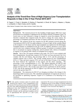 Analysis of the Trend Over Time of High-Urgency Liver Transplantation Requests in Italy in the 4-Year Period 2014-2017
