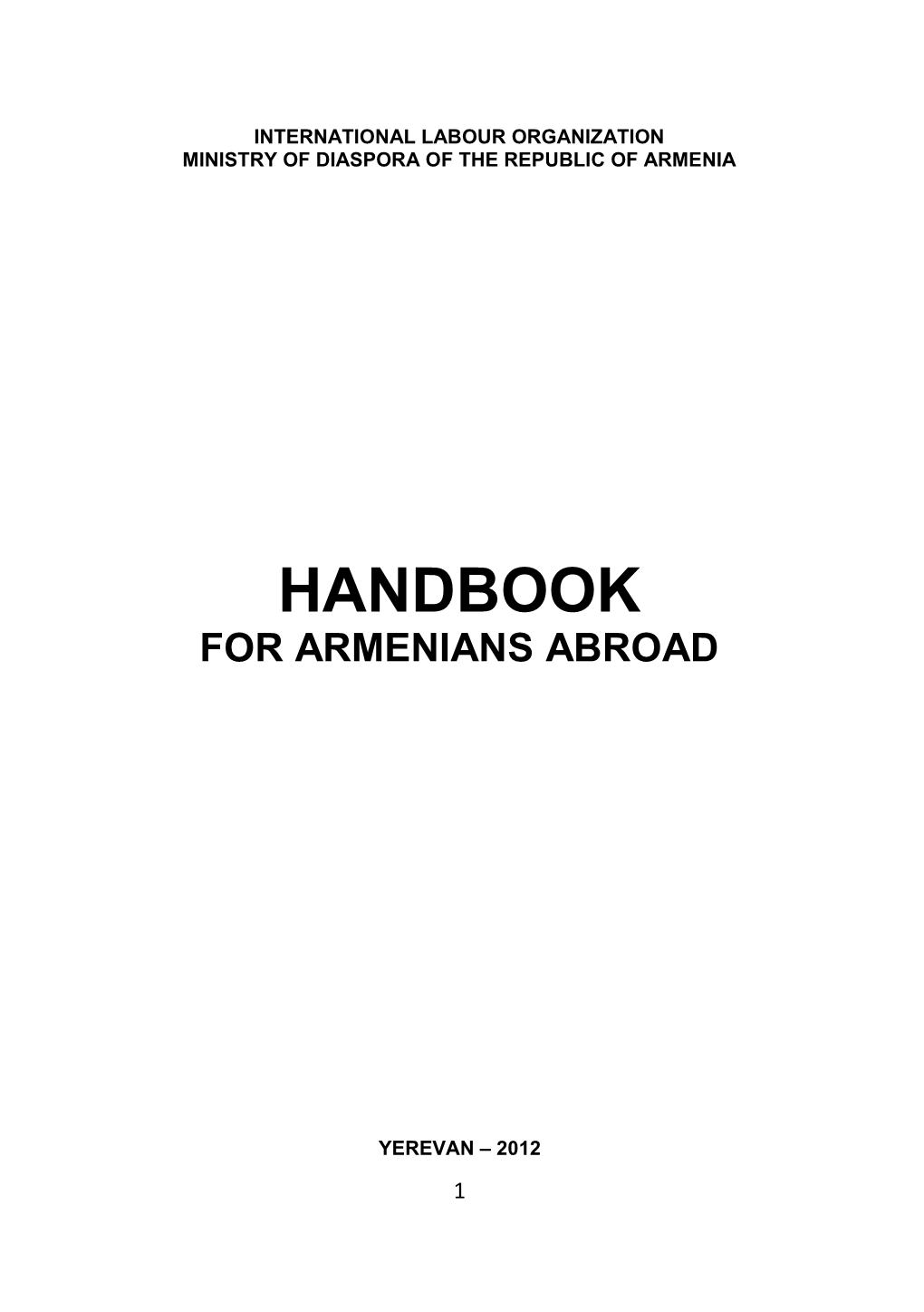 Handbook for Armenians Abroad