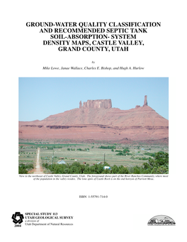 Ground-Water Quality Classification and Recommended Septic Tank Soil-Absorption- System Density Maps, Castle Valley, Grand County, Utah