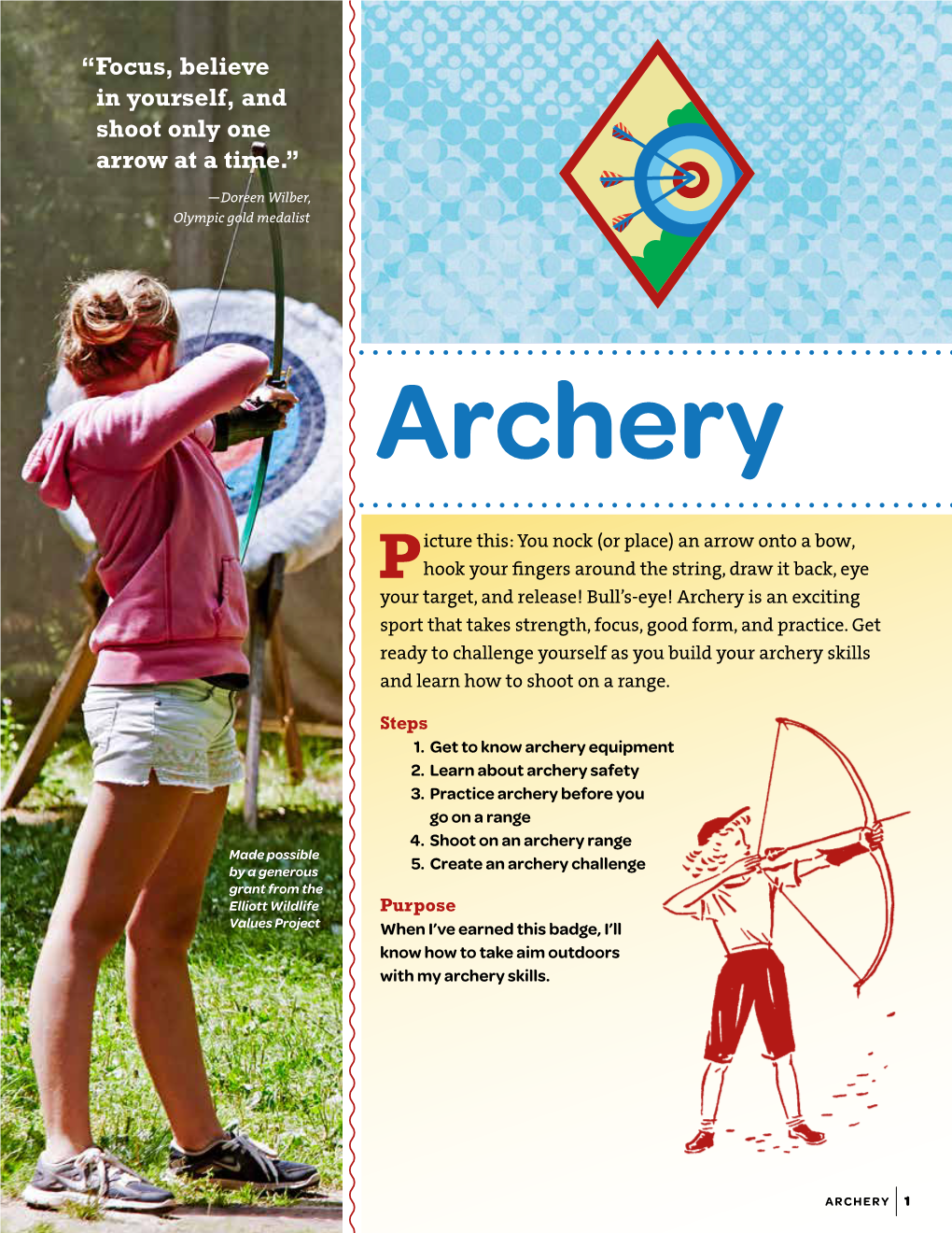 Archery Badge Booklet Are Adapted in Part from Illustrations by Jessica Emmett