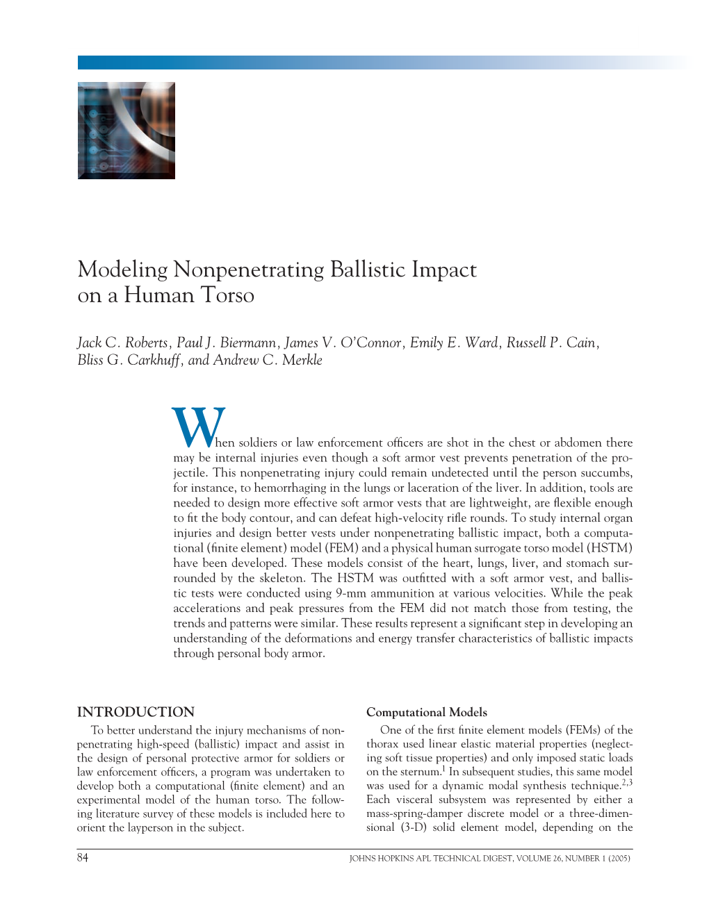 Modeling Nonpenetrating Ballistic Impact on a Human Torso