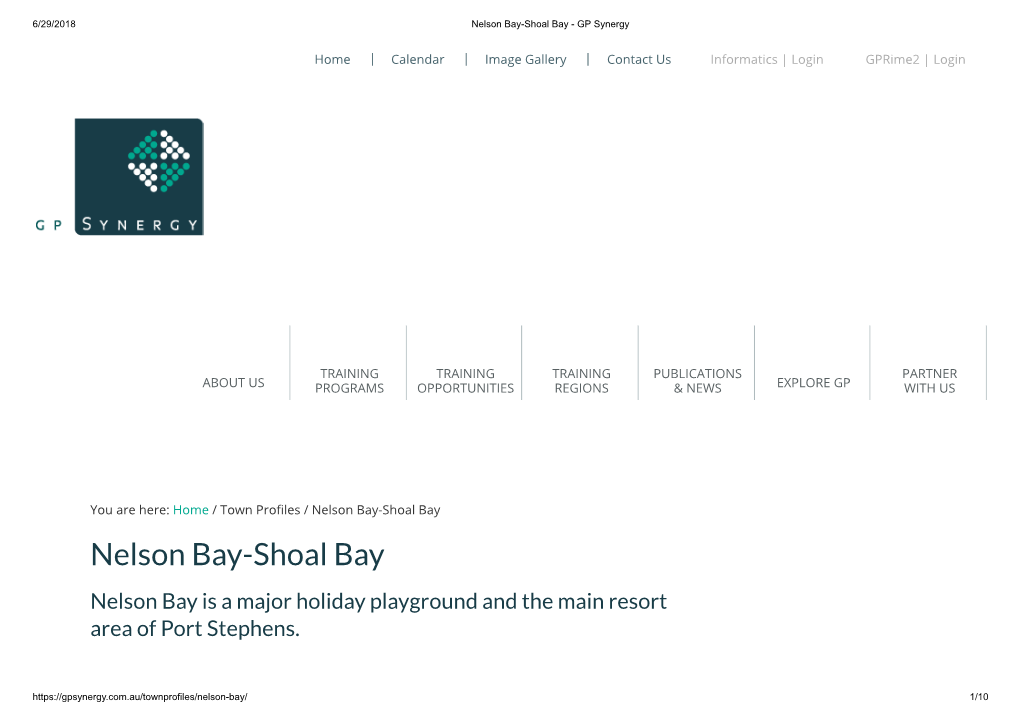 Nelson Bay-Shoal Bay - GP Synergy