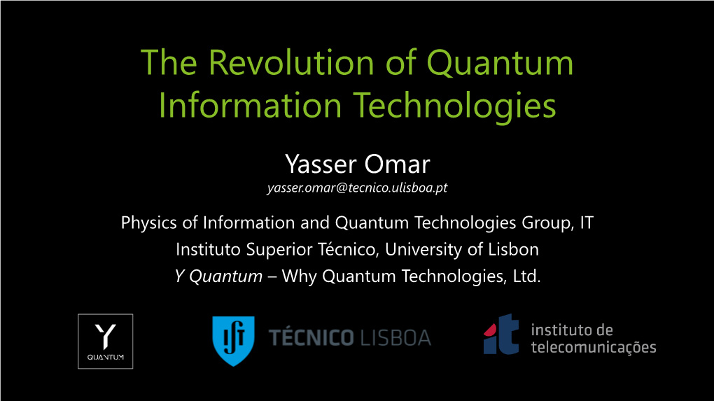 Yasser Omar Yasser.Omar@Tecnico.Ulisboa.Pt