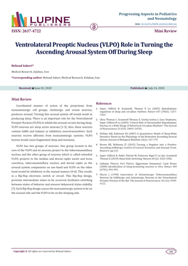 Ventrolateral Preoptic Nucleus (VLPO) Role in Turning the Ascending Arousal System Off During Sleep