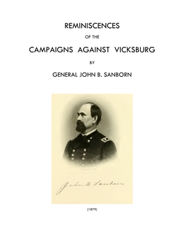 Reminiscences Campaigns Against Vicksburg