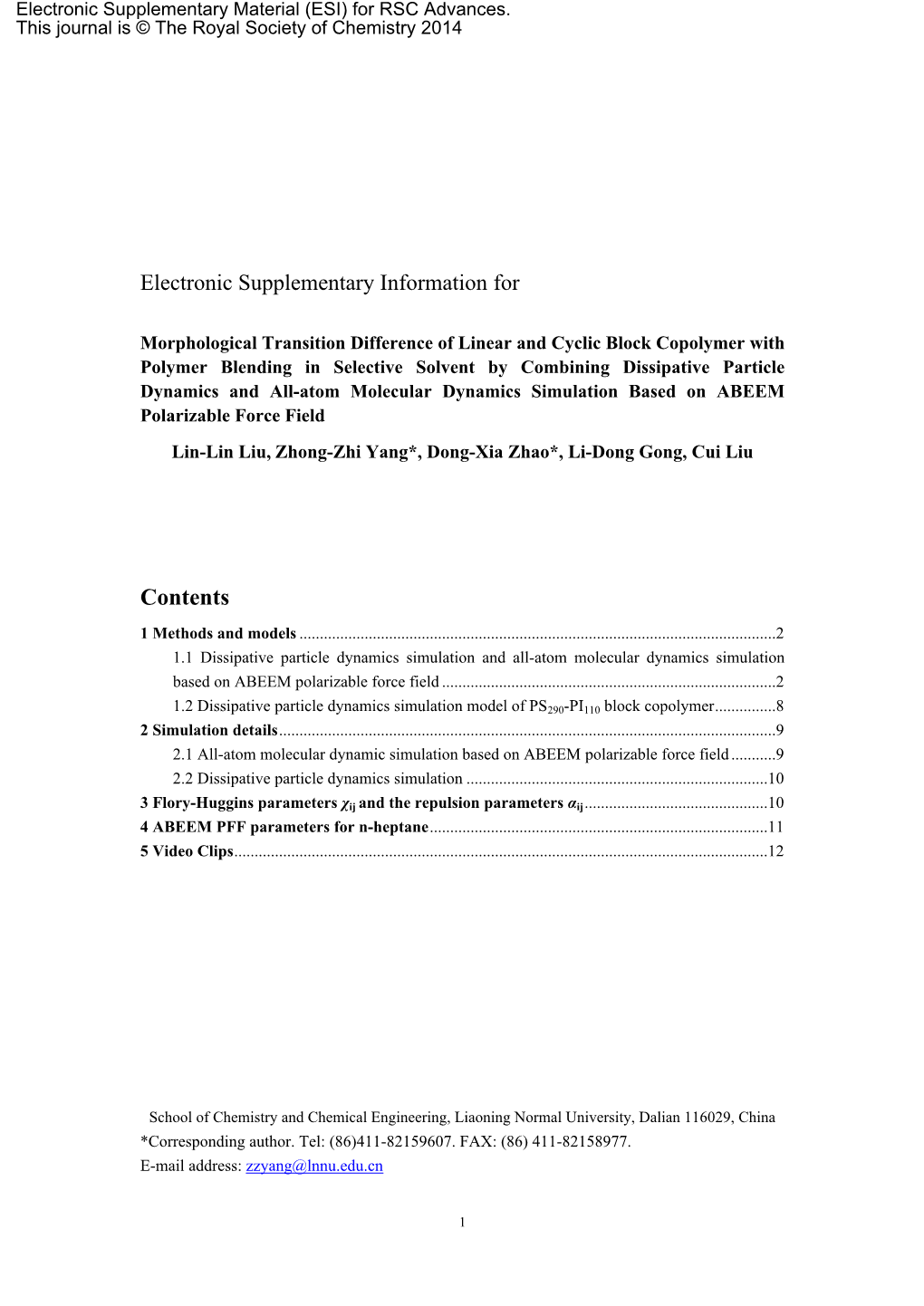 Contents 1 Methods and Models