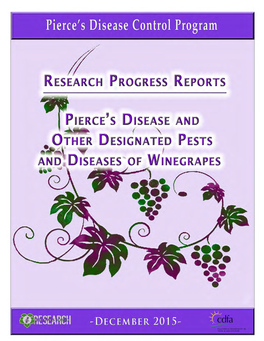 Pierce's Disease Research Progress Reports for 2015
