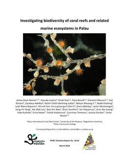 Investigating Biodiversity of Coral Reefs and Related Marine Ecosystems in Palau