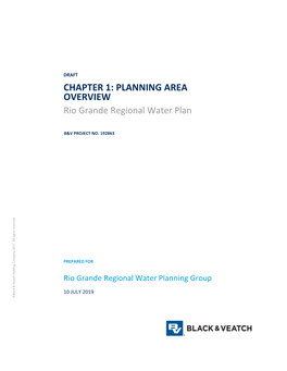 PLANNING AREA OVERVIEW Rio Grande Regional Water Plan