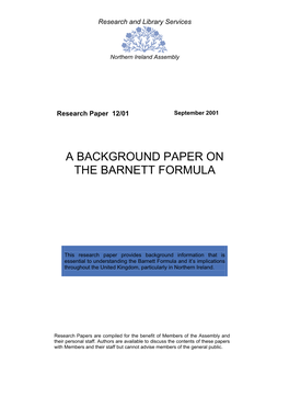 A Background Paper on the Barnett Formula