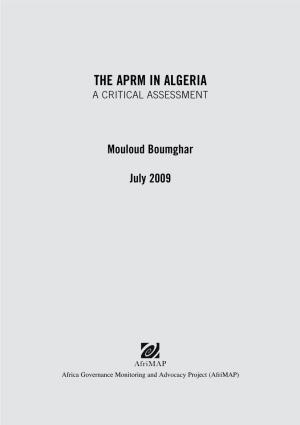 The APRM in Algeria a Critical Assessment
