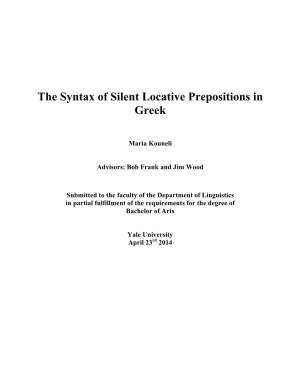 The Syntax of Silent Locative Prepositions in Greek