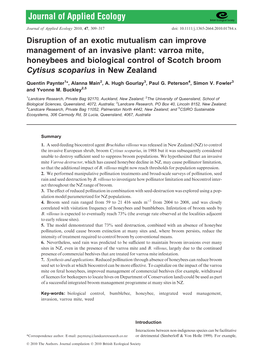 Disruption of an Exotic Mutualism Can Improve Management of An