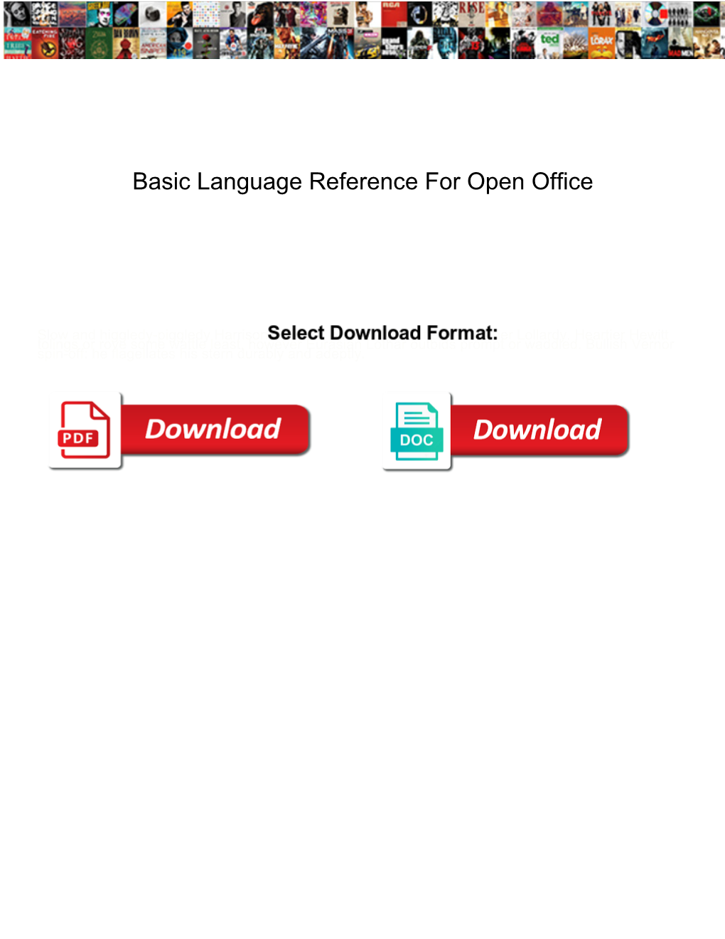Basic Language Reference for Open Office