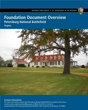 Petersburg National Battlefield Foundation Document Overview