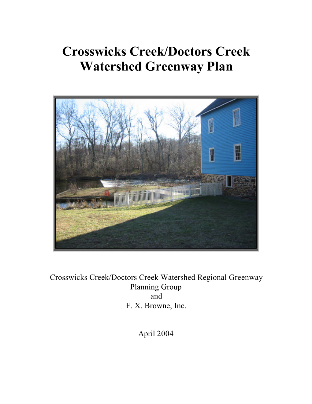 Crosswicks Creek/Doctors Creek Watershed Greenway Plan