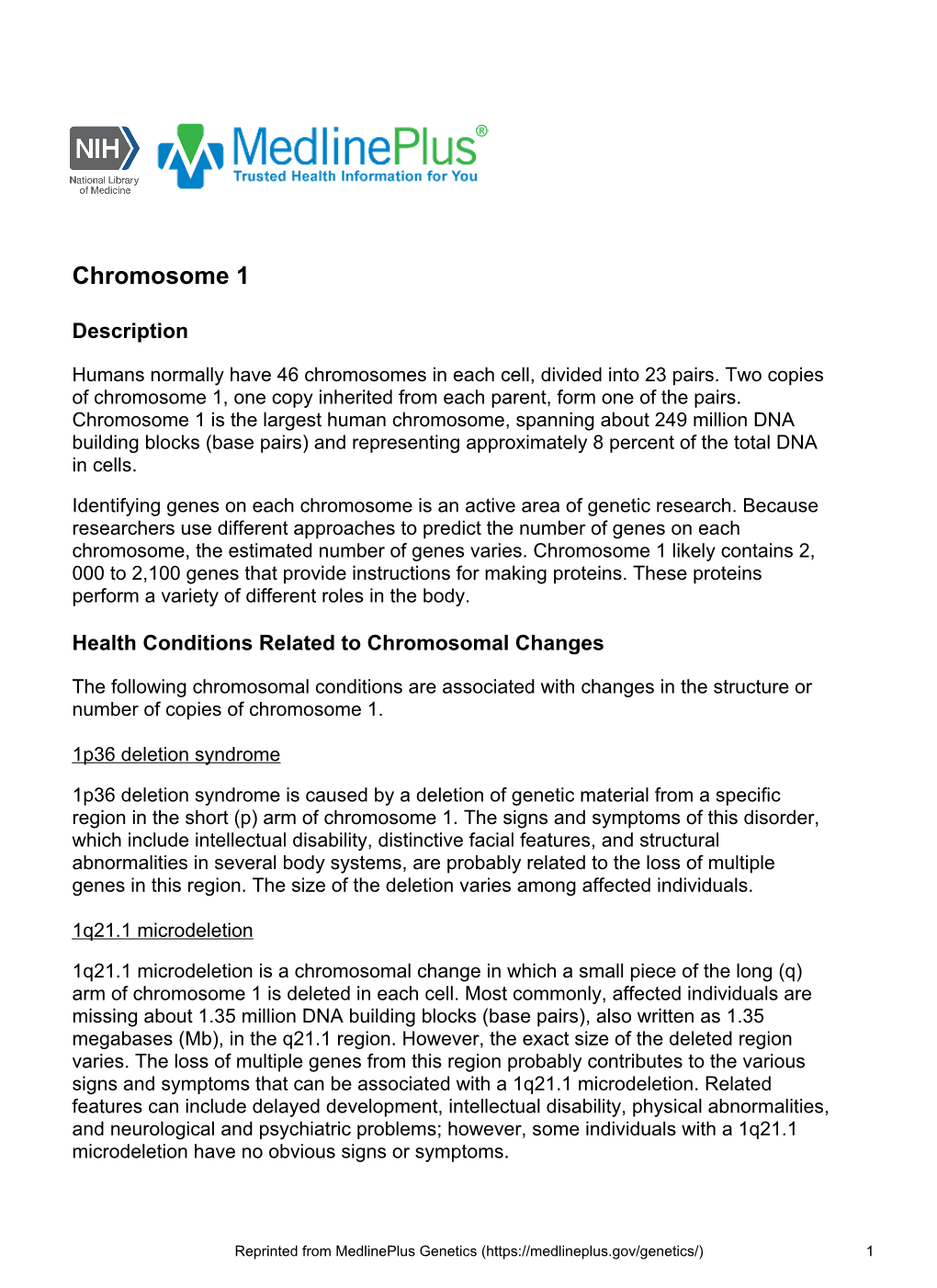 Chromosome 1