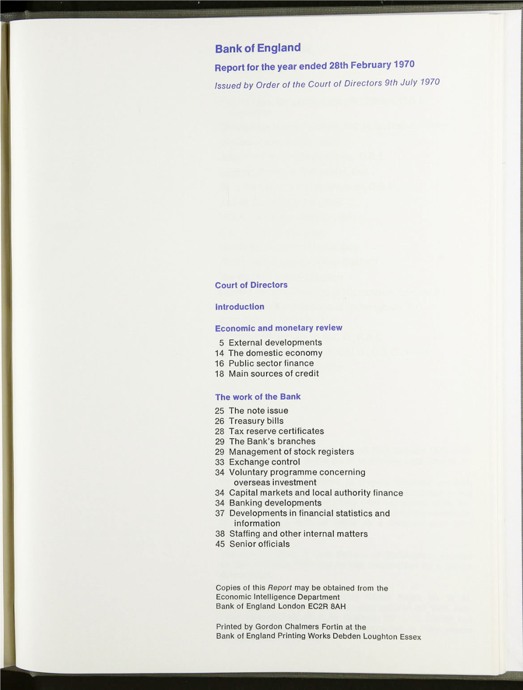 Annual Report and Accounts 1970